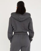Core Classic Cropped Hoodie med dragkedja