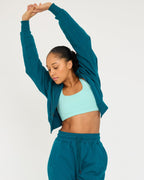 Core Classic Cropped Hoodie med dragkedja